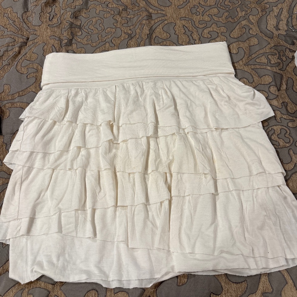 White mini skirt